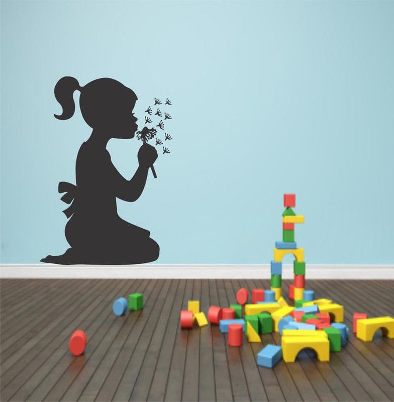 JNM ENTERPRISES 31 cm ' Innocent Girl ' Wall Sticker (PVC Vinyl, 31 cm x 48 cm,Black) Self Adhesive Sticker  (Pack of 1)