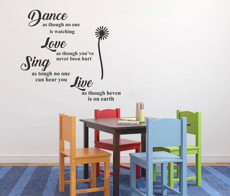 Dumdic 90 cm Live With Hobby Black Large Vinyl Wallsticker (90 cm x 80 cm) Self Adhesive Sticker  (Pack of 1)