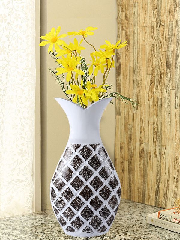 Giftadia Glossy Brass Table Floor Decorative Flower Vase Showpiece - 1439 Brass Vase  (20 inch, Multicolor)