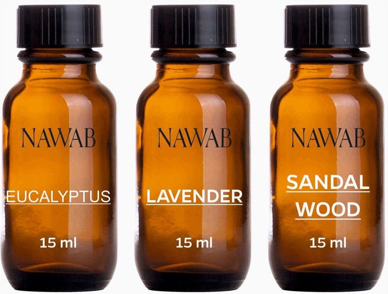 NAWAB essential aroma Diffuser oil(Eucalyptus,Lavender,Sandalwood-15ml each) Aroma Oil  (3 x 15 ml)