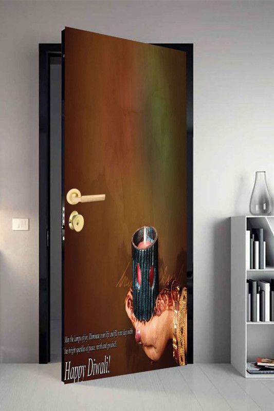 QTH 29.8 cm QTH Graphics Dor-5328 Design Door Sticker Self Adhesive Sticker  (Pack of 1)