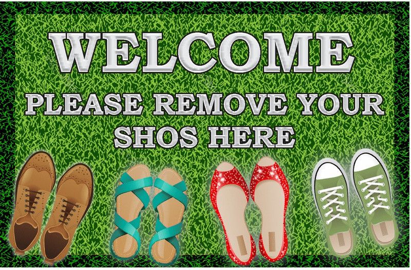 voorkoms 18 cm New Best Home Poster Welcome Please Remove Your Shos Here Self Adhesive Sticker  (Pack of 1)