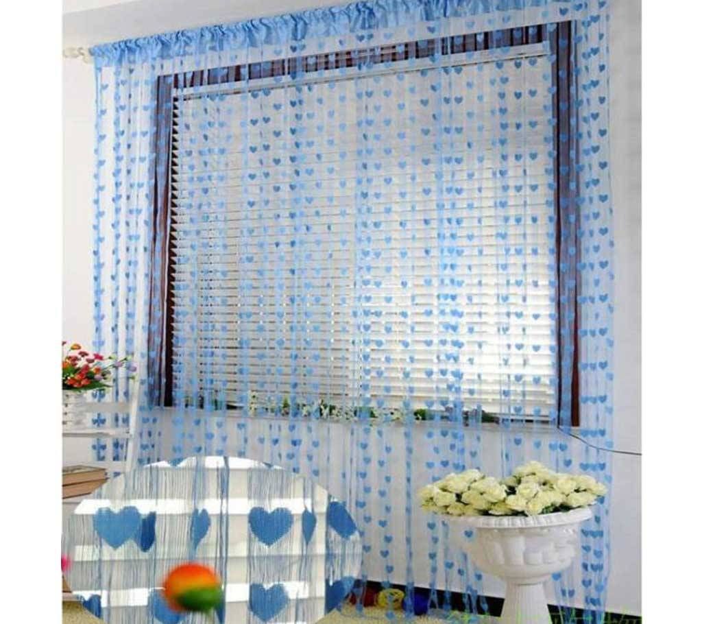2PC Romantic Heart Shape Line curtain 