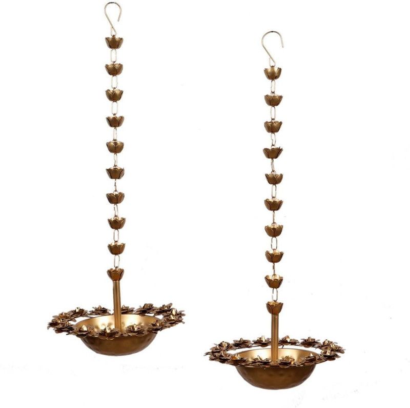withagain Decorative Showpiece - 7 cm  (Iron, Gold)