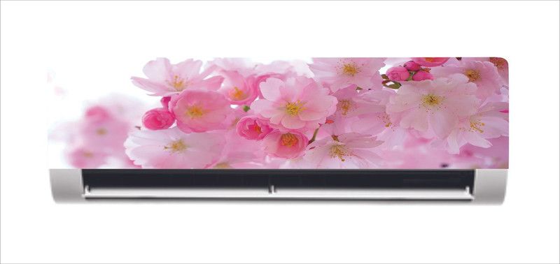 Byte Studio 30 cm beautiful pink flowers with white background ac sticker Self Adhesive Sticker  (Pack of 1)