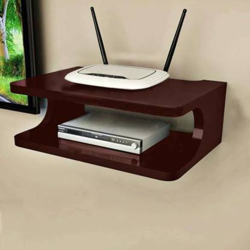 monisarfat MDF (Medium Density Fiber) Wall Shelf  (Number of Shelves - 2, Brown)