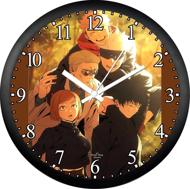 Risty Shop Analog 29 cm X 29 cm Wall Clock  (Black, With Glass, Standard)