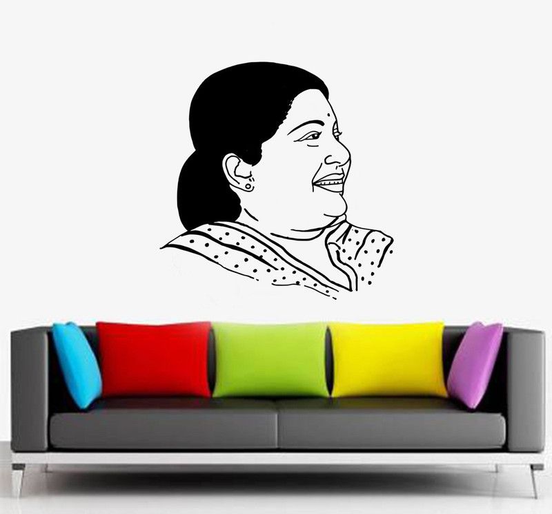 fuzzy 50 cm Jayalalitha Self Adhesive Sticker  (Pack of 1)