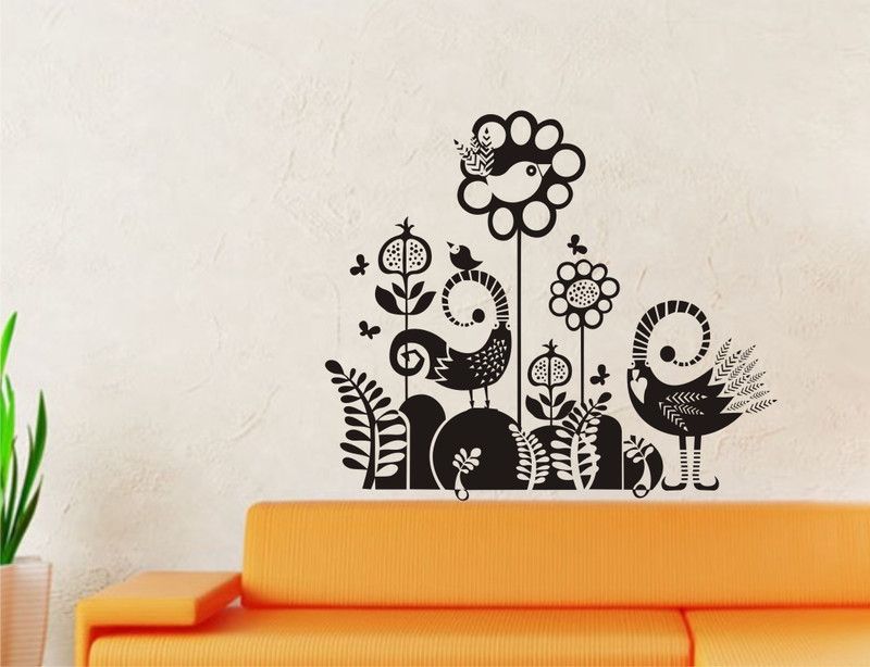 Prime Home Decor 68 cm Decorative black wall sticker size(68*59)cm Self Adhesive Sticker  (Pack of 1)