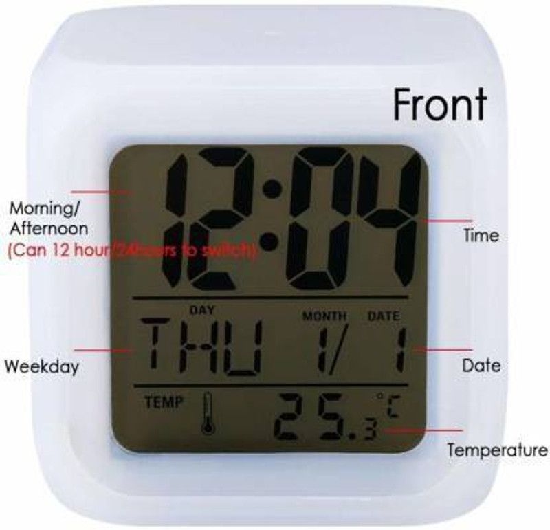 Rai Digital White Clock