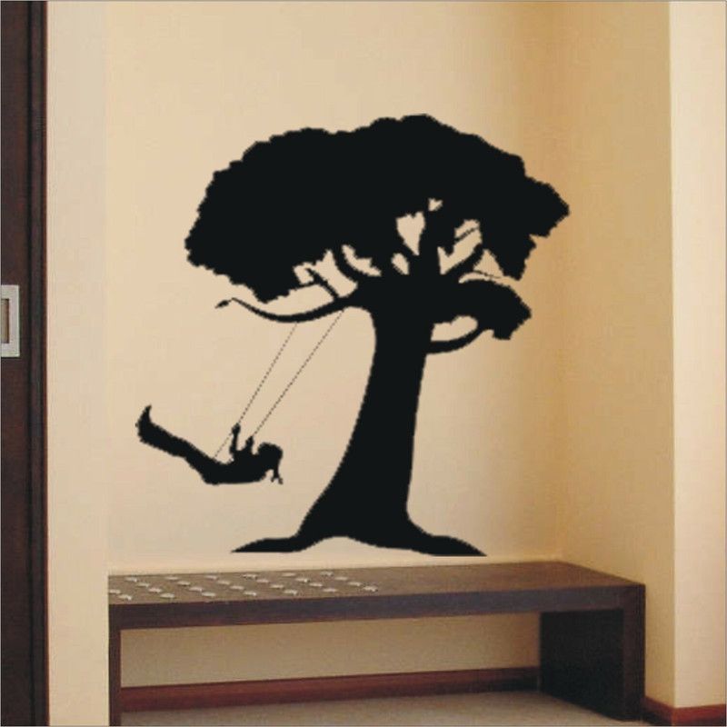 Decor Villa 58.42 cm Decor Villa Children With Tree Wall Decal and Sticker Size-58*58 Cm Self Adhesive Sticker  (Pack of 1)