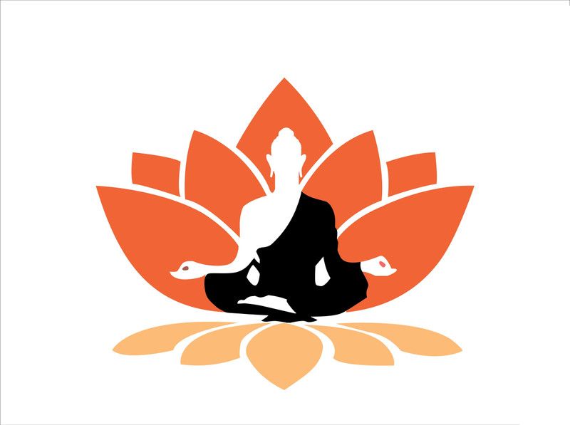 Burhani Decor 61 cm Maditating buddha with colorful flower design pvc vinyl multicolor decorative wall sticker for wall decoration size : 61 Cm X 73 Cm Self Adhesive Sticker  (Pack of 1)