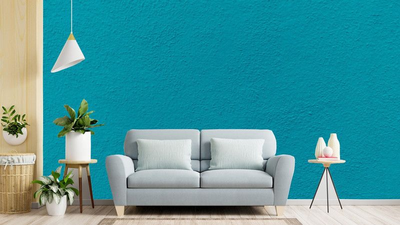 Decor World Floral & Botanical Blue, Grey Wallpaper  (325 cm x 40 cm)
