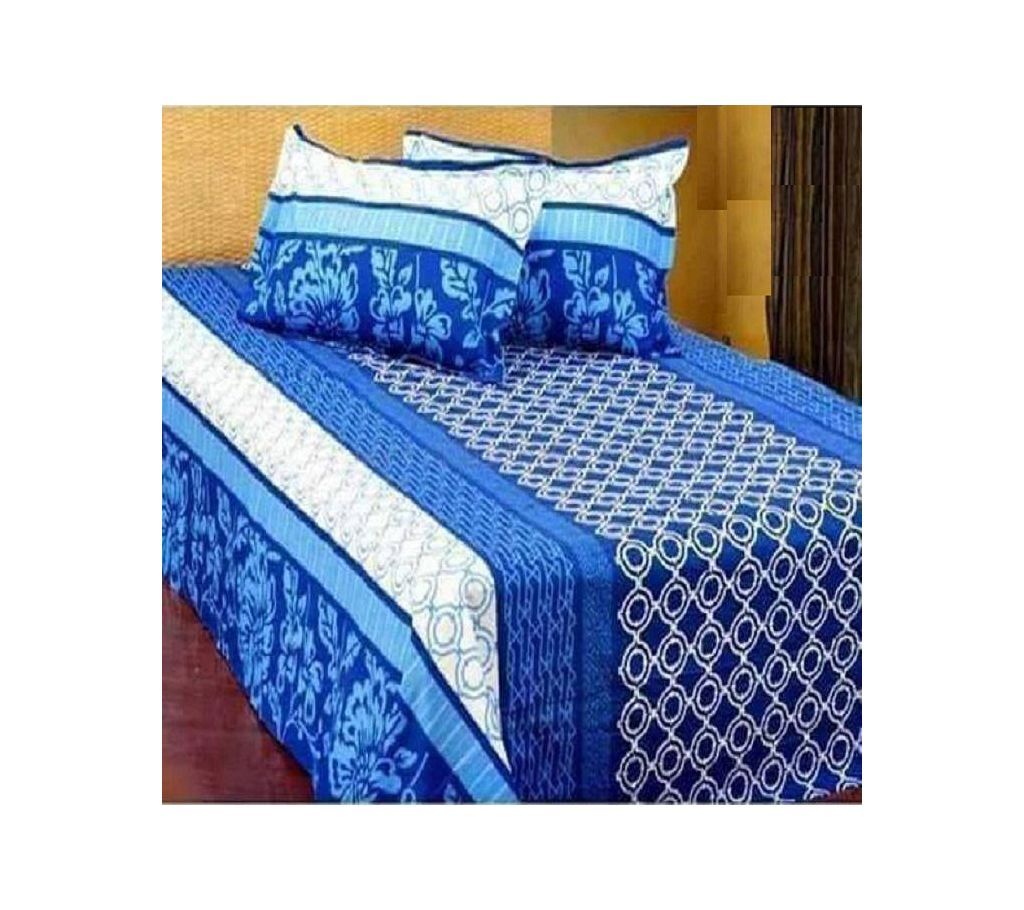 Double Size Cotton Bed Sheet with Matching 2 Pillow Covers - Multicolor bed-15