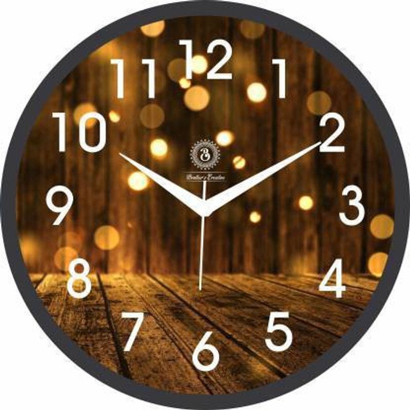 UdniCraft Analog 28 cm X 28 cm Wall Clock  (Multicolor, With Glass, Standard)