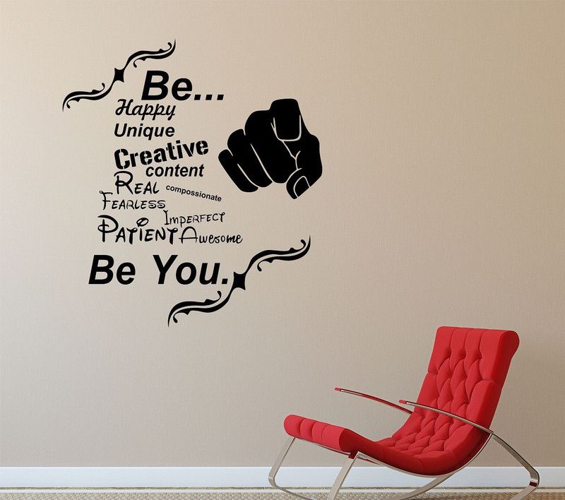 Zampyy 70 cm Be You Wallsticker Self Adhesive Sticker  (Pack of 1)