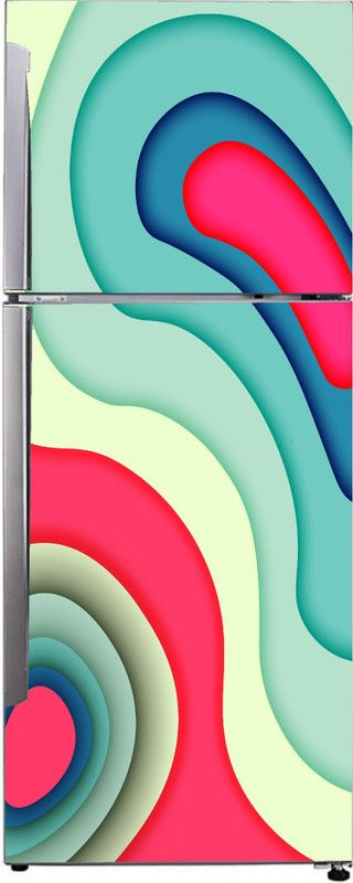 Advait Designs 60 cm Advait Designs decorative abstract colour taxture design beautiful extra lardge fridge sticker for fridge decor (pvc vinyl multicolor) Self Adhesive Sticker  (Pack of 1)