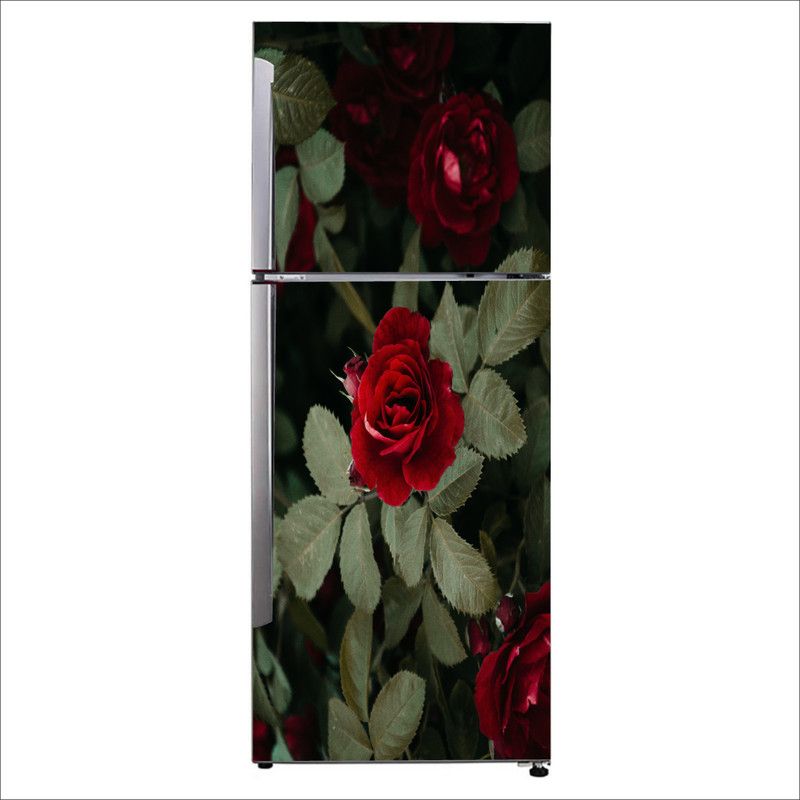 K2A Studio 60 cm Beautiful hybrid garden roses fridge sticker Self Adhesive Sticker  (Pack of 1)