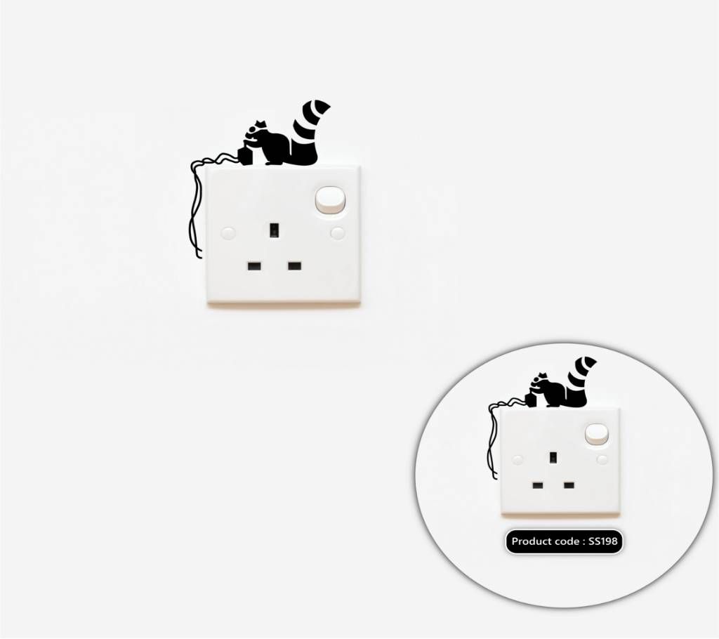 Squirrel Switch & Socket Vinyl decals removable High Quality Sticker