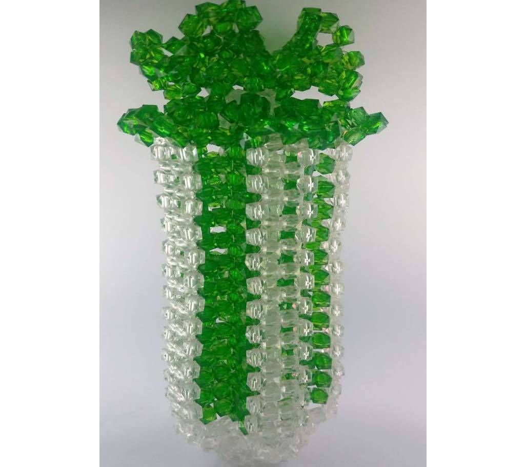 Beaded Flower Vase Show Piece