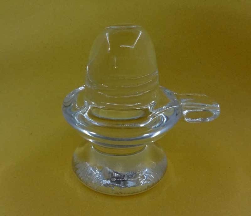 SBBCO Pure Sphatik Crystal 595 ct. Shivling Decorative Showpiece - 6.5 cm  (Crystal, Clear)