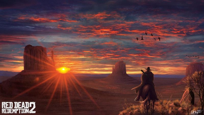 Red Dead Redemption 2 Multicolour Photo Paper Print Poster Photographic Paper Photographic Paper  (12 inch X 18 inch)