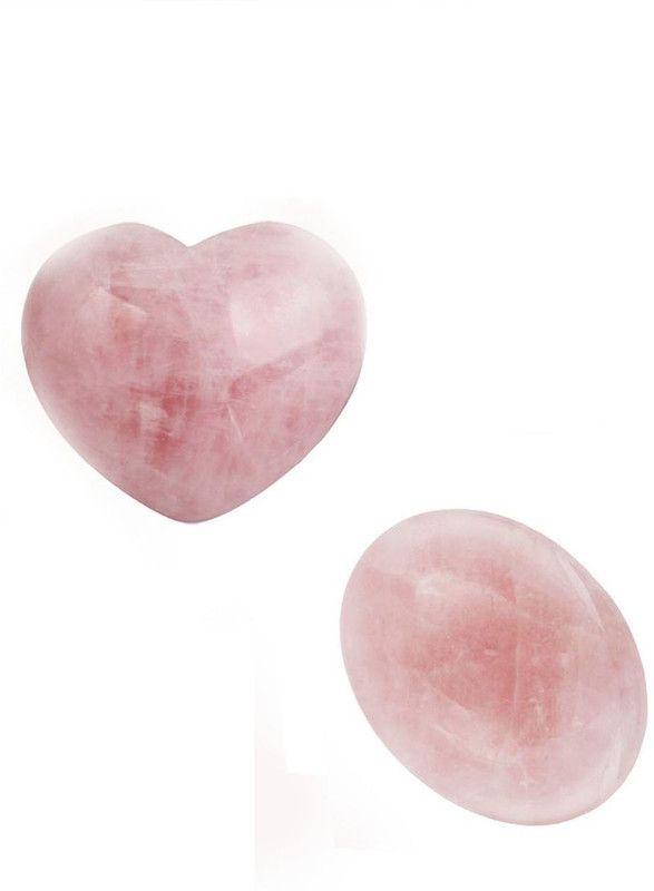 AIR9999 Rose Quartz Crystal Nano Mini 20 Mm Heart and Oval Cabochon Decorative Showpiece - 2 cm  (Crystal, Pink)