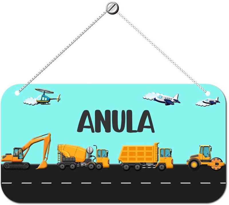 Ashvah Wooden Anula Door Sign Kids Room Name Plate  (Multicolor)