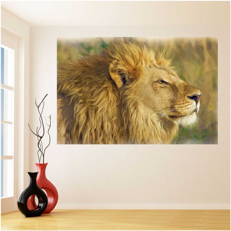 sudrashya lion the king Canvas 24 inch x 36 inch Painting  (Without Frame)