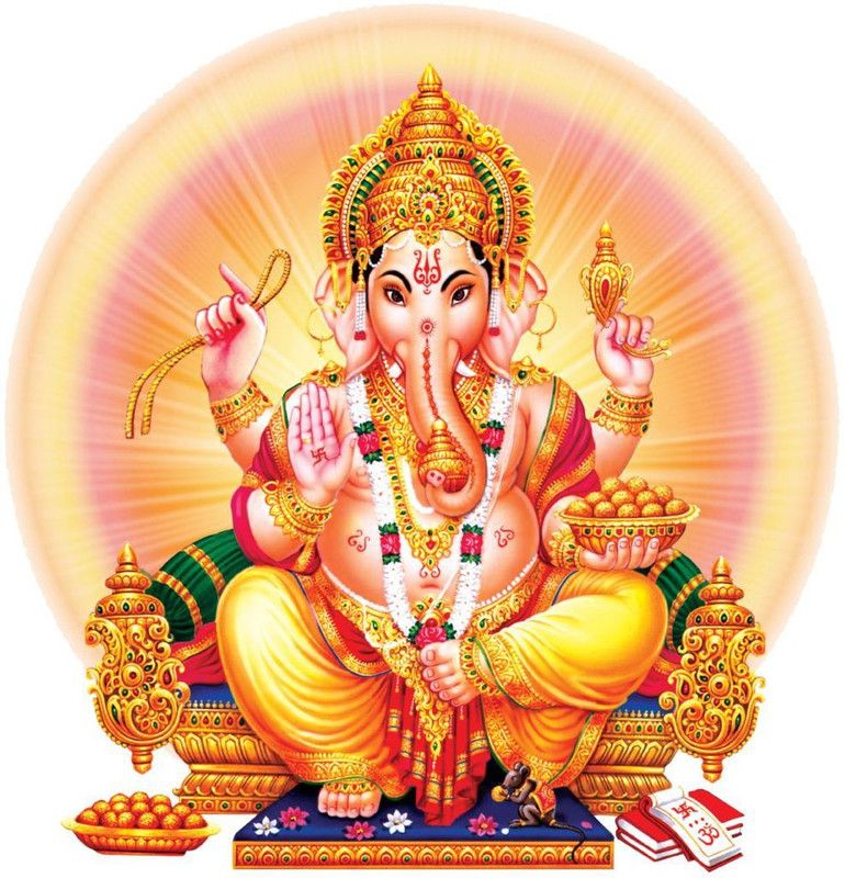Delight Decor 56 cm Lord Ganesh Self Adhesive Sticker  (Pack of 1)