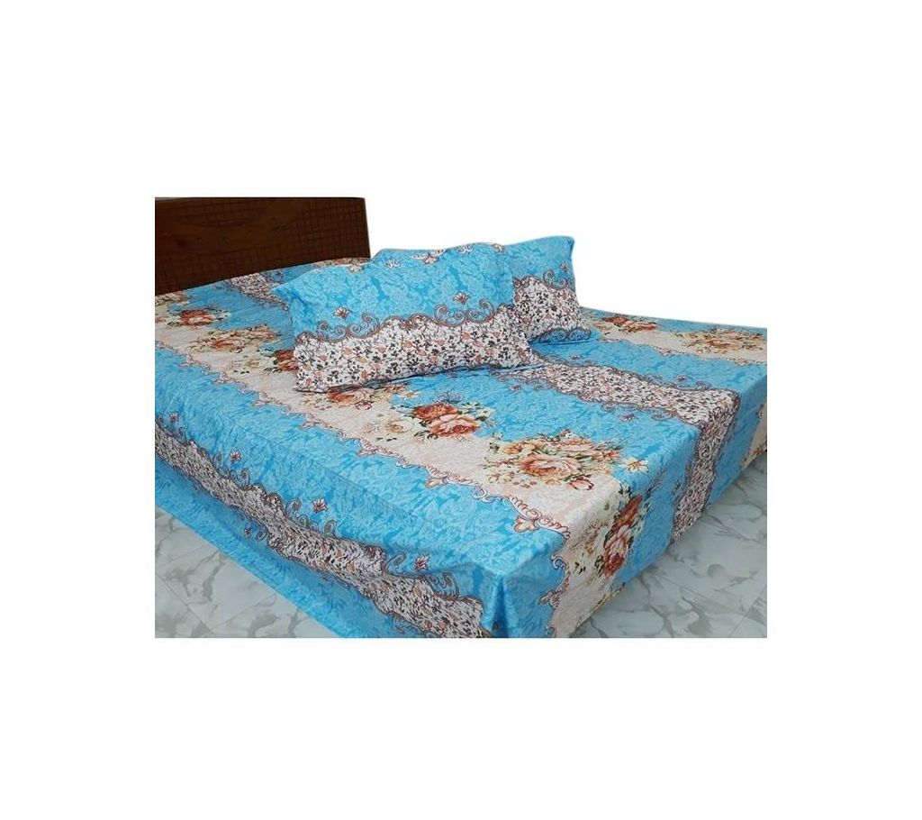 Double Size Cotton Bed Sheet with Matching 2 Pillow Covers - Multicolor bed-16