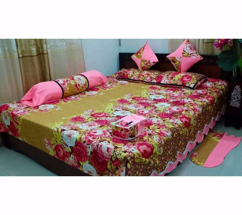 Double Size Cotton Bedsheet Set (8 pcs)