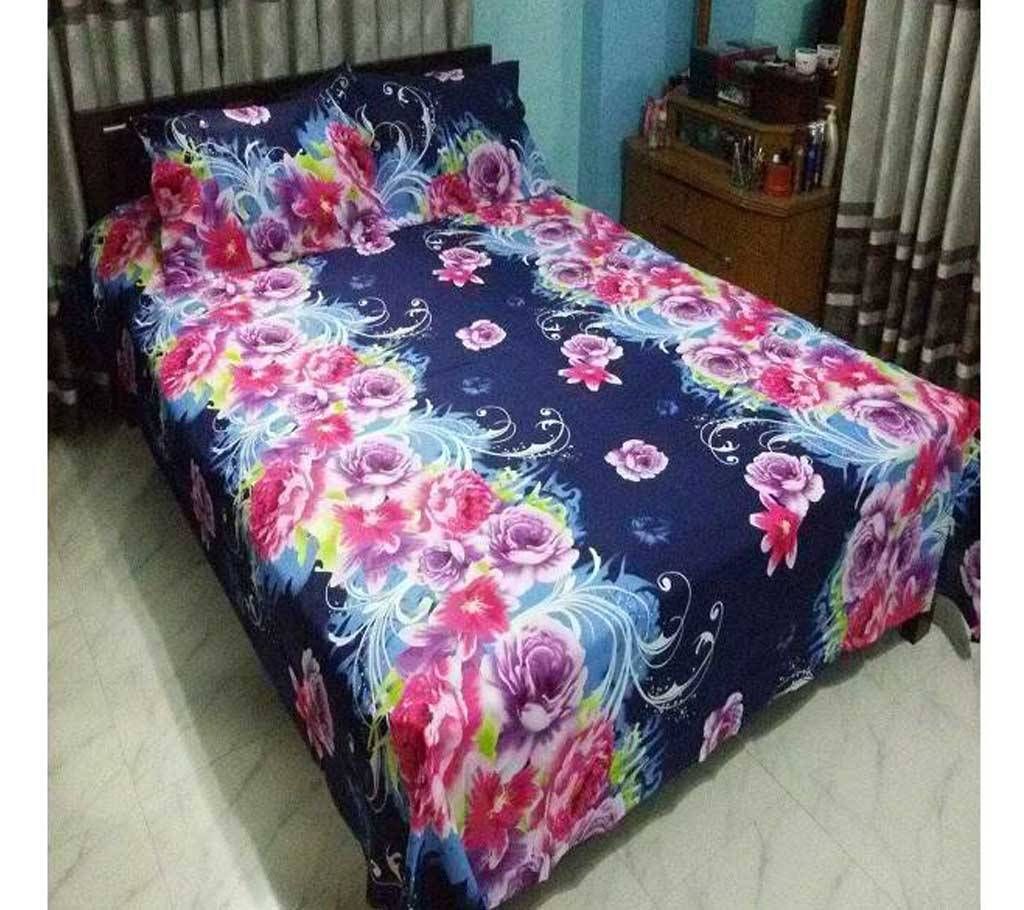 Double Size Bed Sheet and Pillow Cover - Set of 3 Pieces