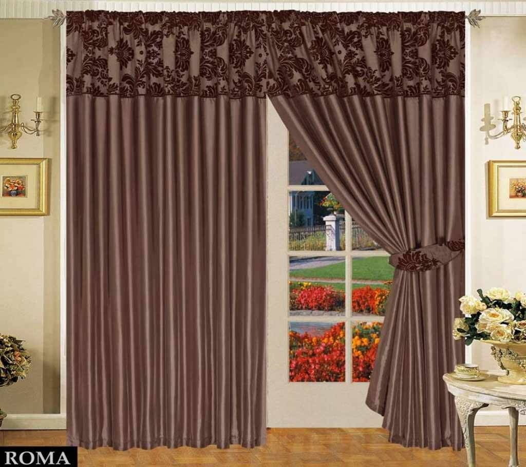 Riccardo Valeria Italian Design Chocolate 2 Pieces Curtains Set