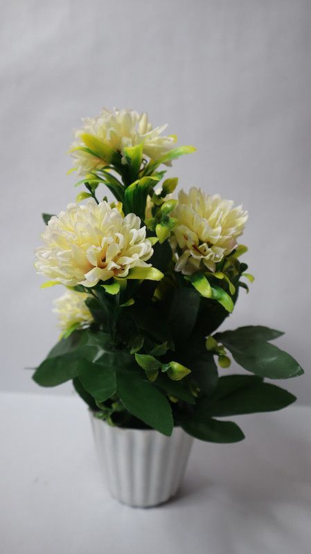 Divine Multicolor Hydrangea Artificial Flower with Pot  (11 inch, Pack of 1, Flower with Basket)