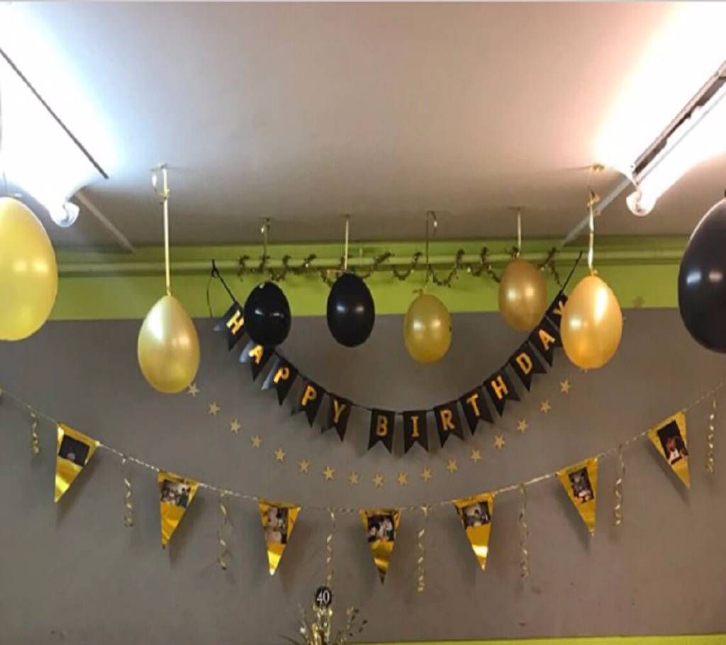 Black n Gold Birthday Banner