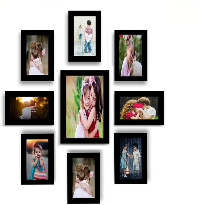 Lowmore Wood Personalized, Customized Gift Best Friends Reel Photo Collage gift for Friends, BFF with Frame, Birthday Gift,Anniversary Gift Table  (Black, 9 Photo(s), 4X6 , 6X8)
