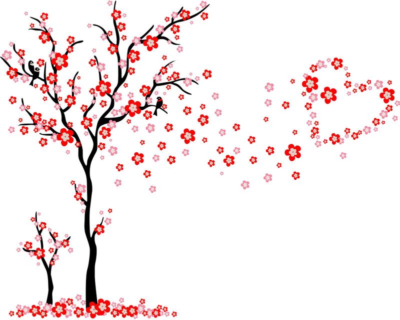 Decor studio 100 cm Colorful tree flowers pvc vinyl multicolor decorative wall sticker for wall decoration size : 100 Cm X 126 Cm Self Adhesive Sticker  (Pack of 1)