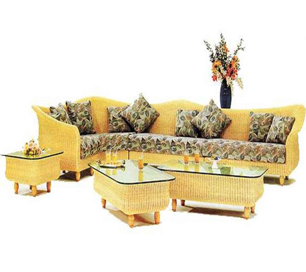 Cane Sofa corner set 5 seat 