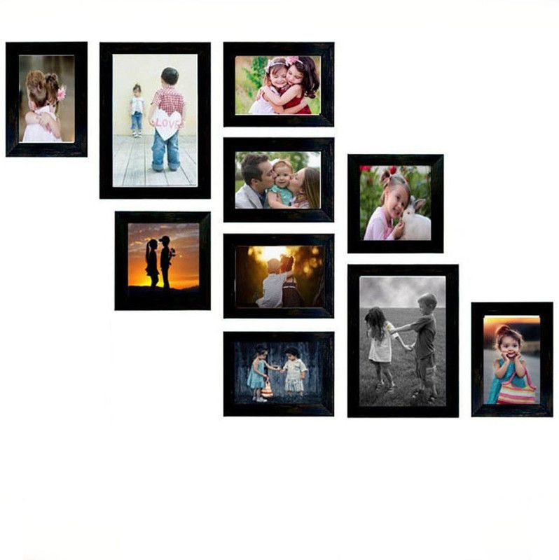 Lowmore Wood Personalized, Customized Gift Best Friends Reel Photo Collage gift for Friends, BFF with Frame, Birthday Gift,Anniversary Gift Wall  (Black, 10 Photo(s), 6 units of 4x6, 2 units of 5x5, 2 units of 6x8)