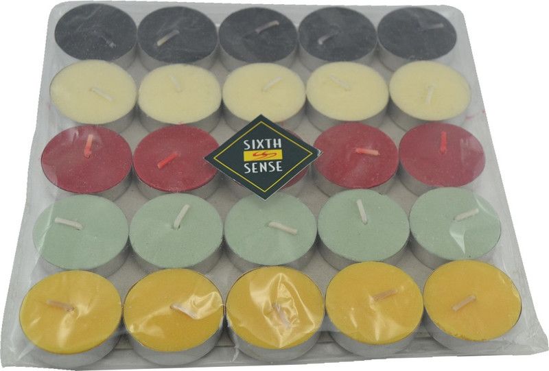 Sixth Sense Muticolor Tealight Scented Candle  (Multicolor, Pack of 25)