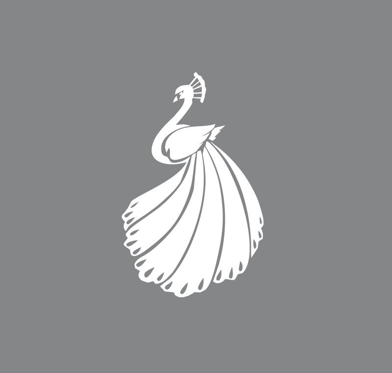 Stickers Mart 60 cm decorative Peacock decorative White sticker 60cm x 38cm Removable Sticker  (Pack of 1)
