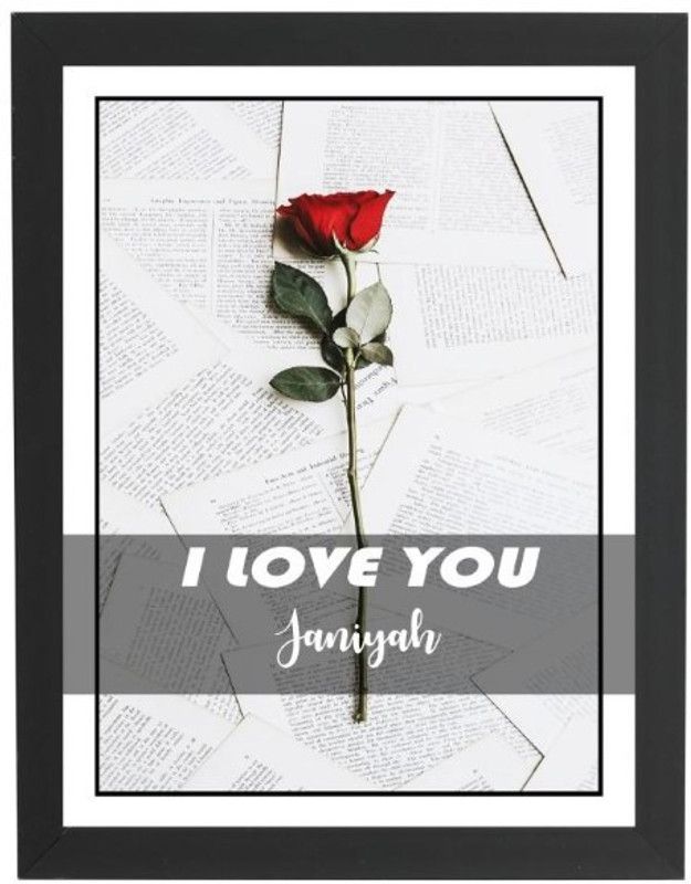 Beautum I Love You Janiyah Name Love You Printed Unique Digital Reprint 9inch x 13inch Painting Model No:CMGHP007735 Digital Reprint 13 inch x 9 inch Painting  (With Frame)