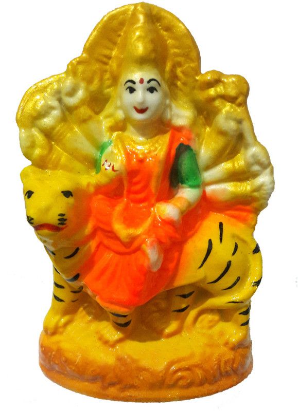 SK Craft Durga Idol for car Dashboard, MATA Sherawali Idol Home Decor Gifting Showpiece-12x8 (LxW) cm Decorative Showpiece - 12 cm  (Aluminium, Multicolor)