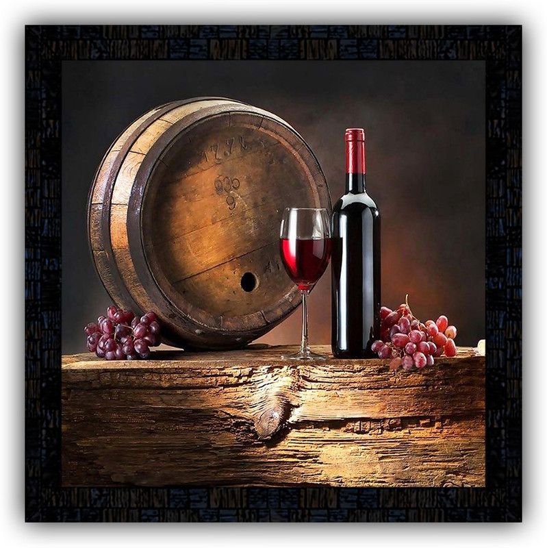 Poster N Frames framed poster of wine bottle 15867 Digital Reprint 14 inch x 14 inch Painting  (With Frame)