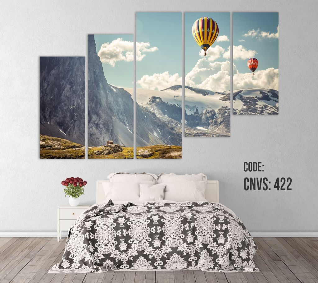 CNVS-422 Air Ballon Nature And Mountain Wall Canvas Art Prints 48 inch x 24 inch