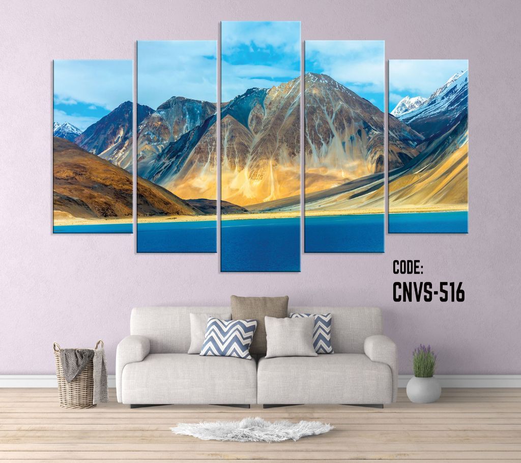 CNVS-516 Blue River Mountain Wall Canvas Art Prints 72 inch x 36 inch