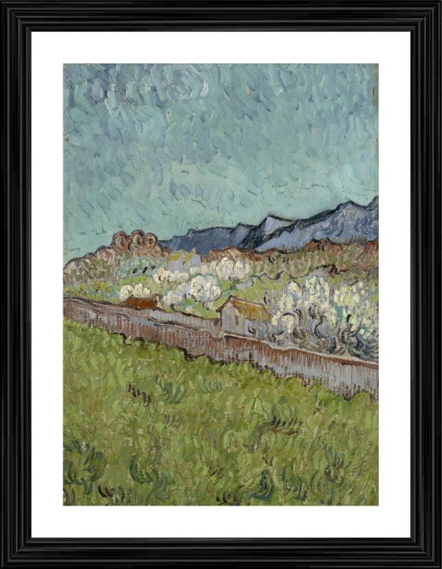 DecorAdventures *View of the Alpilles (1890)* by Van Gogh. Digital Reprint 24 inch x 18 inch Painting  (With Frame)