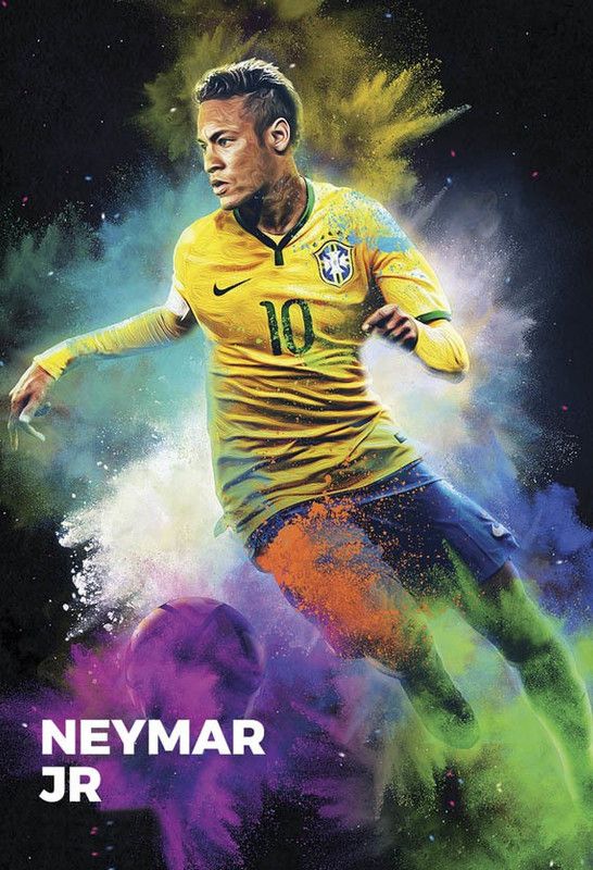 Neymar Jr Jumbo Poster for Room & Office (24 Inch X 36 Inch, Rolled) Multicolor Paper Print  (36 inch X 24 inch, Rolled)