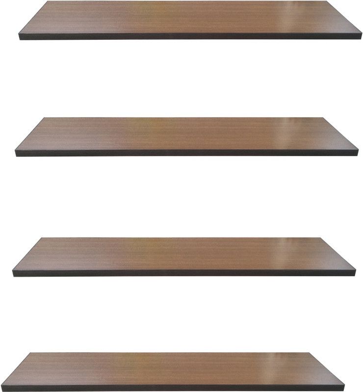 SOKHI FURNISHING Wooden Wall Shelf straight wall shelf Wooden Wall Shelf  (Number of Shelves - 4, Brown)